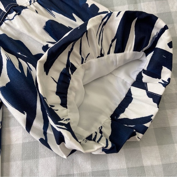 Rachel Adams blazer jacket cotton spandex white blue floral spring summer Medium - Picture 5 of 12